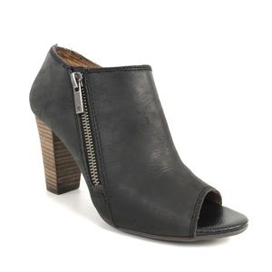 Lucky Brand Pabla Ankle Bootie Peep Toe Block Heel